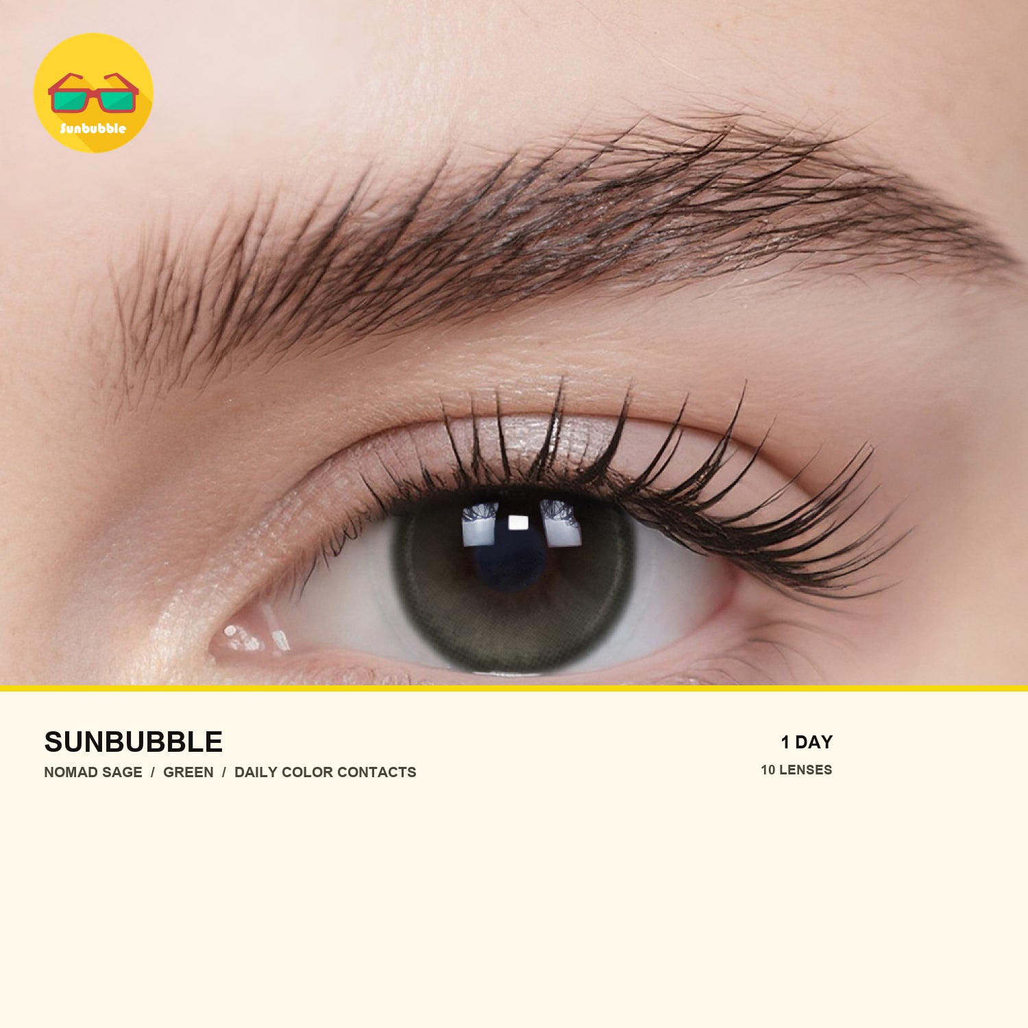 Nomad Sage green color lens close-up