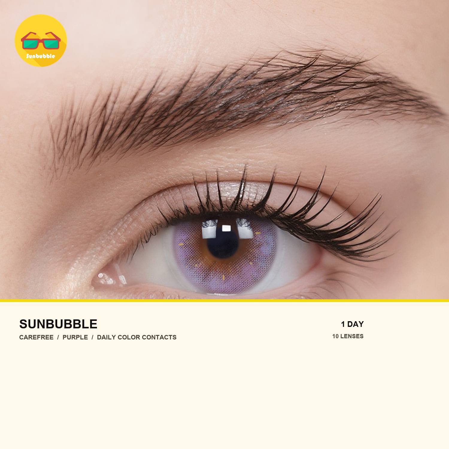 Carefree purple daily color contact lens